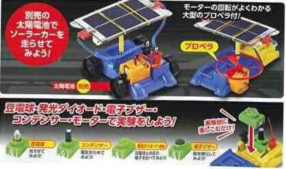 Use of electricity Ecomobile with solar cell Power storage and energy conversion experiment generation,