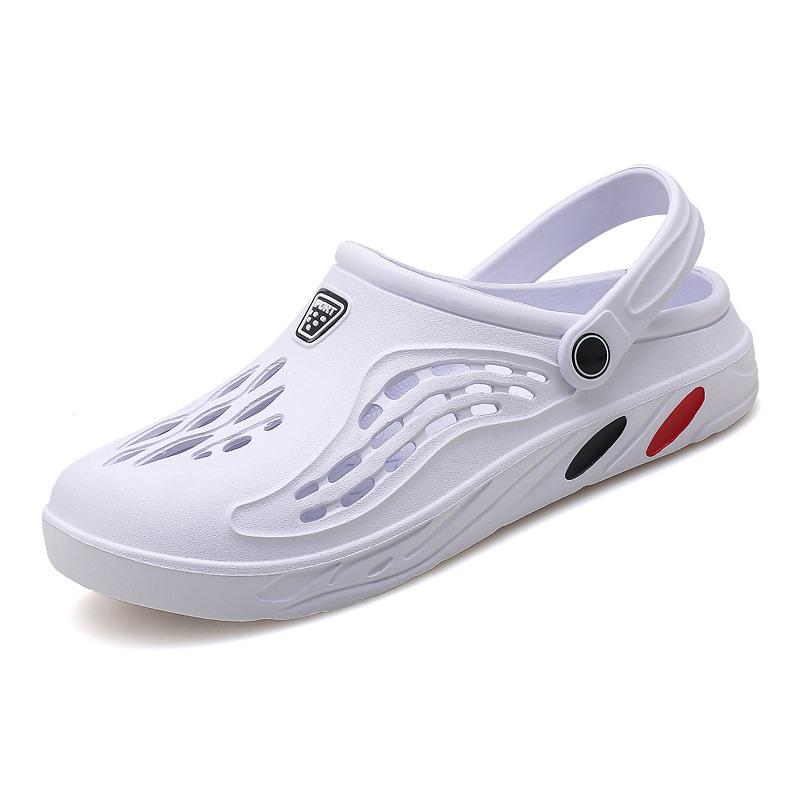 Plus Size Men's Beach Sandals: Casual Summer Slip-On Shoes with Large Ventilation Holes (Sizes 48-49).