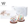 WOOCH Painted Rotating Glass Couple Cups Gift Set