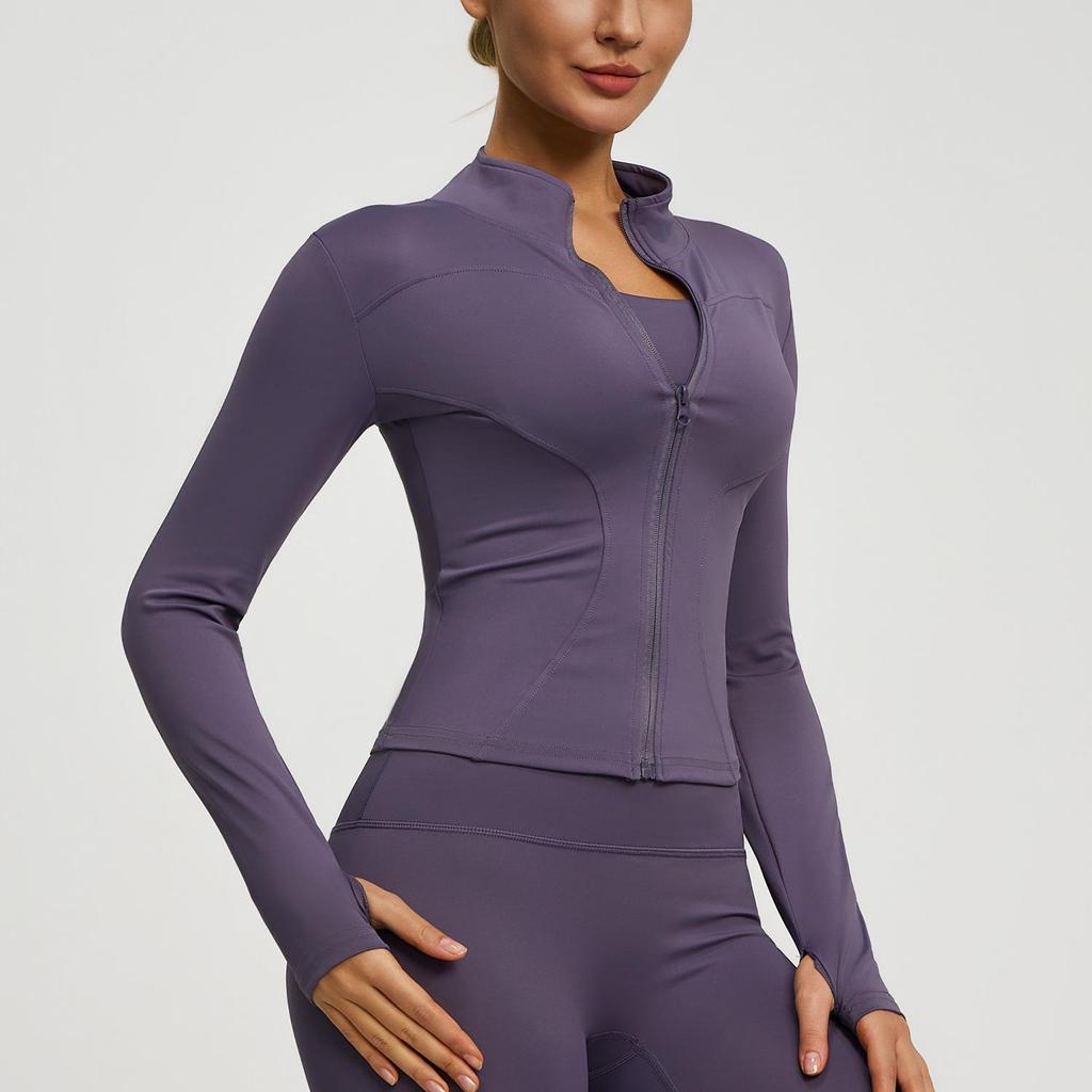 Women's Outdoor Yoga Jacket - Nude, Breathable, Tight-Fit, for Cross-Border Activities