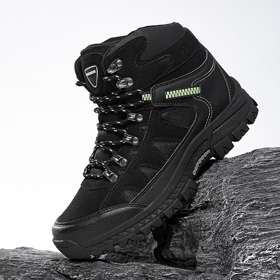 Men's Autumn/Winter High-Top Leather Outdoor Boots Anti-Slip Trail Hiking Sports Shoes Large Sizes