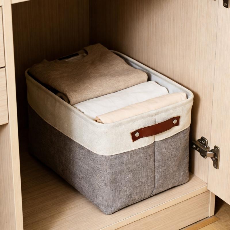 Scandinavian Style Storage Baskets Cotton Linen Fabric Practical for Home Decors and Efficient Organization In Various Rooms