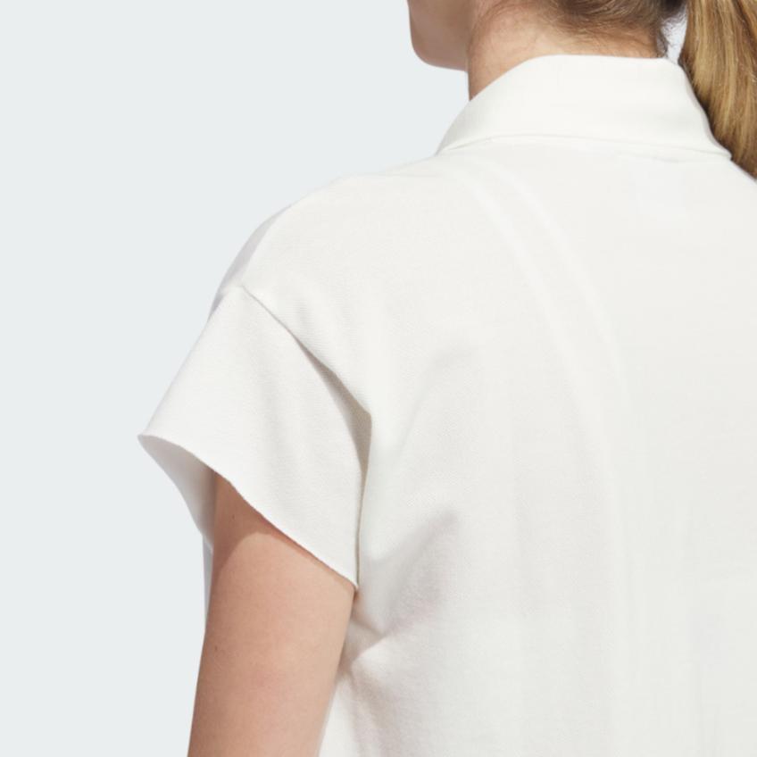 Adidas Originals Polo Shirt Solid Color Logo Sports Short Sleeve Polo Women Tops Han-Jade-White IJ5224