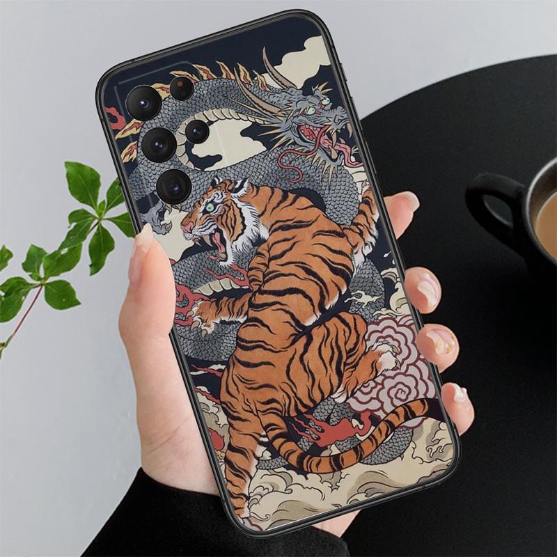 Handyhülle für Samsung A55 A16 A56 A36 A35 A15 A53 A54 A33 A34 A25 A05S A52 A52S A14 A26 A71 Tiger Kunst