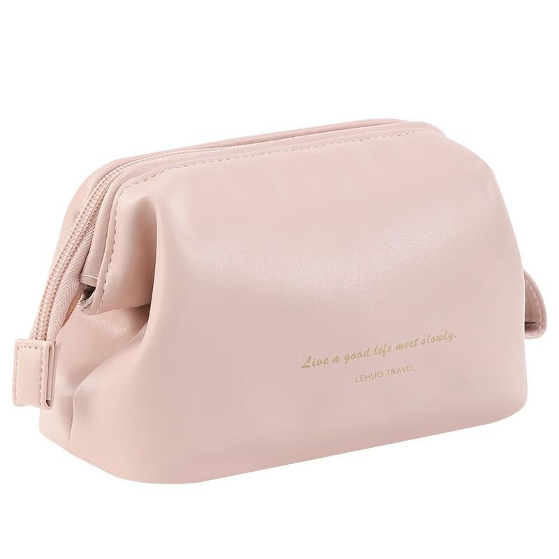Elegant PU Leather Makeup Pouch, Portable Minimalist Toiletry Bag for Everyday & Travel