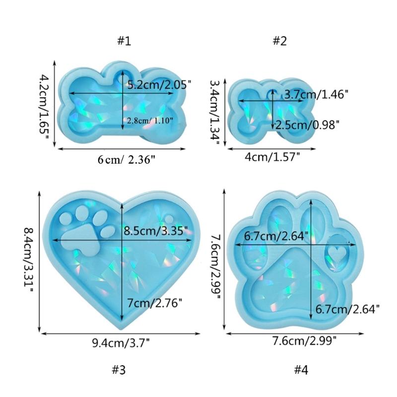 Colorful Holographic Resin Mold Silicone,Heart Resin Mould,Pendant Mold for DIY Jewelry Making Silicone Keychain Mold