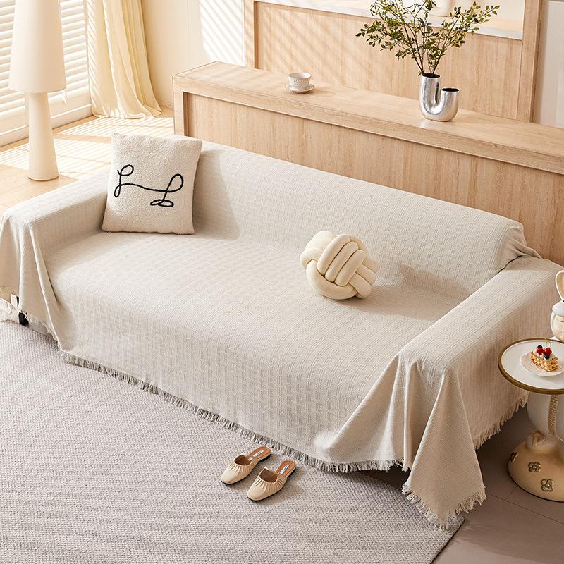 Sofa Towel With Full Coverage Cream Wind Blanket Universal Sofa Cover All Season Universal All Inclusive Non-Slip Sofa Blanket