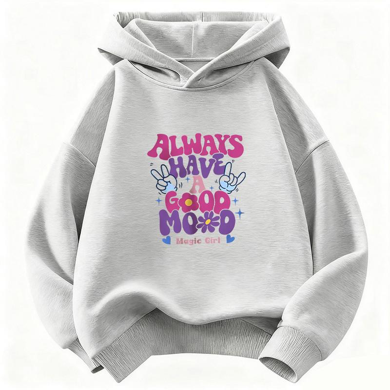 Letter Graphic Kids Hoodie Pullover Children's Sweatshirt Cute Harajuku Hoody for Boys Girls Autumn Casual Hoodies