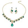 European & American Fashion Crystal Necklace & Earring Set - Bridal Wedding Jewelry for Women