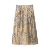 Zbzr Spring New Women Clothes Western Style Fashion Temperament Ramie Flower Print Skirt 8293020 715