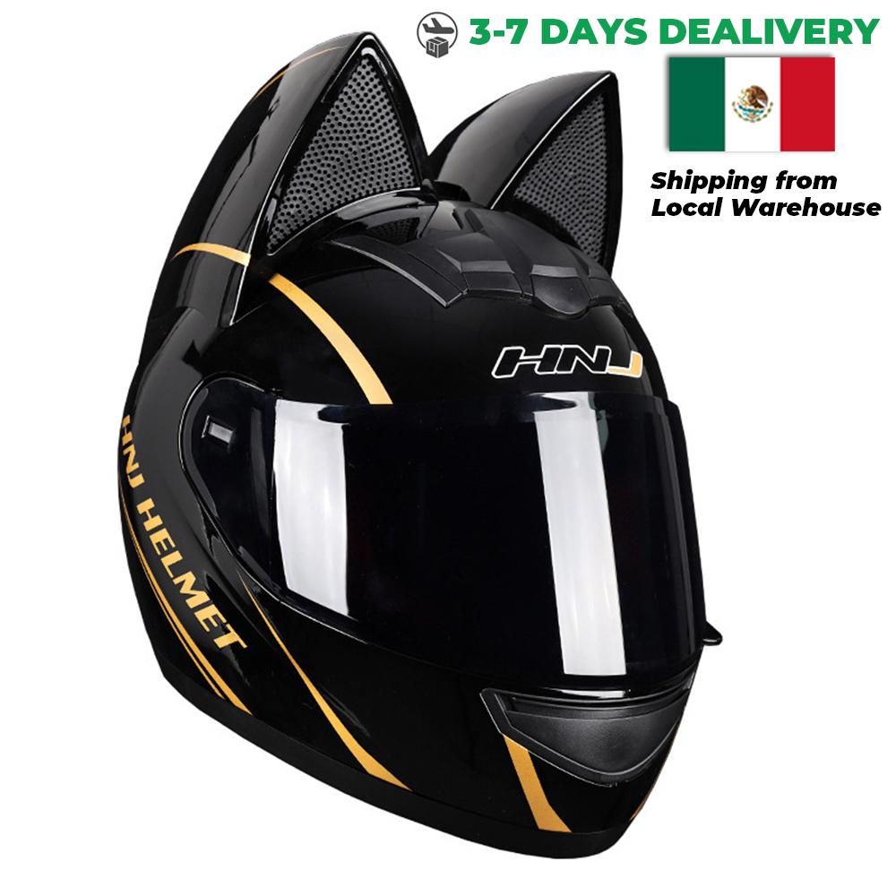 Motorcycle Helmet Moto Cat Ears Streamlined Helmet For Women Men Full Face Breathable Casco Moto Helmets DOT Approved