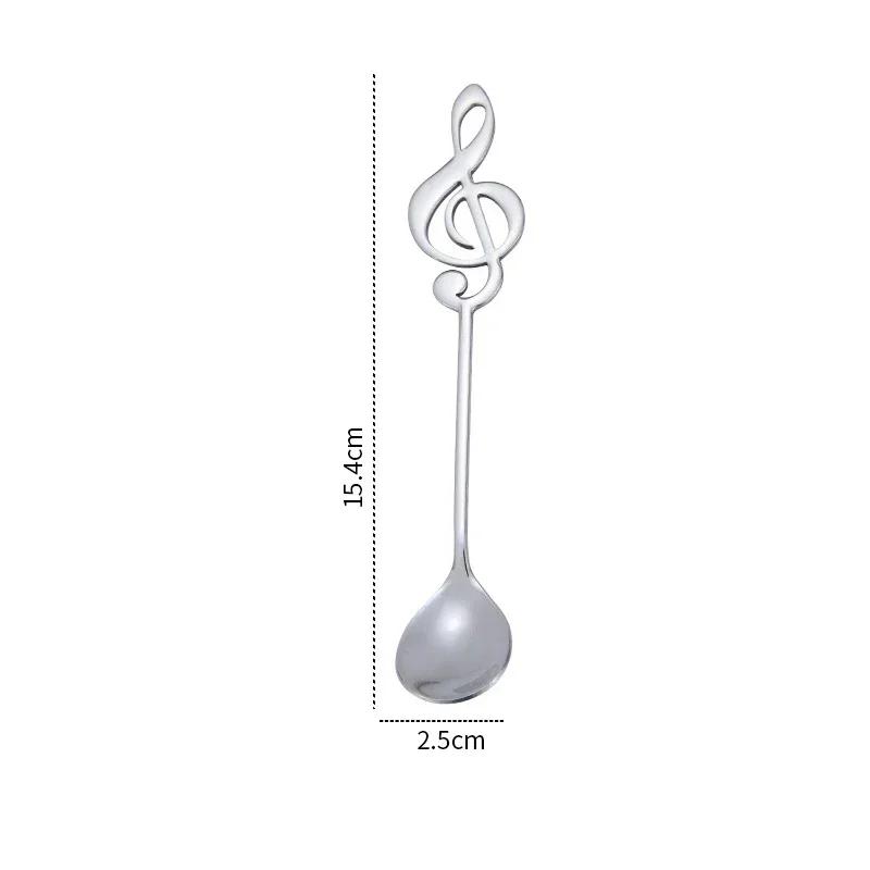 New 10pcs 304 Stainless Steel Musical Notes Coffee Spoon Stirring Cup Spoon Music Stick Ice Cream Gift Spoon Kitchen Accessorie