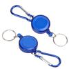 3PCS Nylon Rope Telescopic Burglar Tool Mini Anti Lost Retractable Pull Keychain BuckleBlue