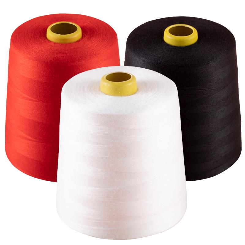 Large Spool Sewing Machine Thread - 8000 Yards, White & Black, 402 Pagoda, Fine for Clothes & Overlock Sewing