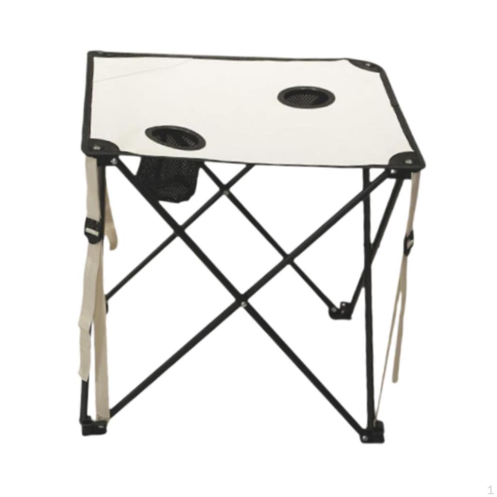 Foldable Camping Table Picnic with 2 Cup Holders Ultralight Portable Outdoor for Garden