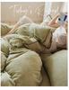 Nordic Light Luxury Coral Fleece Winter Bedding Set - Milk Velvet Waffle, Double-Sided Duvet Cover and Bed Sheet