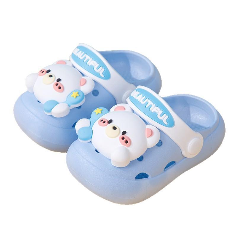 Cute cartoon soft-soled non-slip clogs for summer, baby and children's slippers, boys' and girls' closed-toe sandals