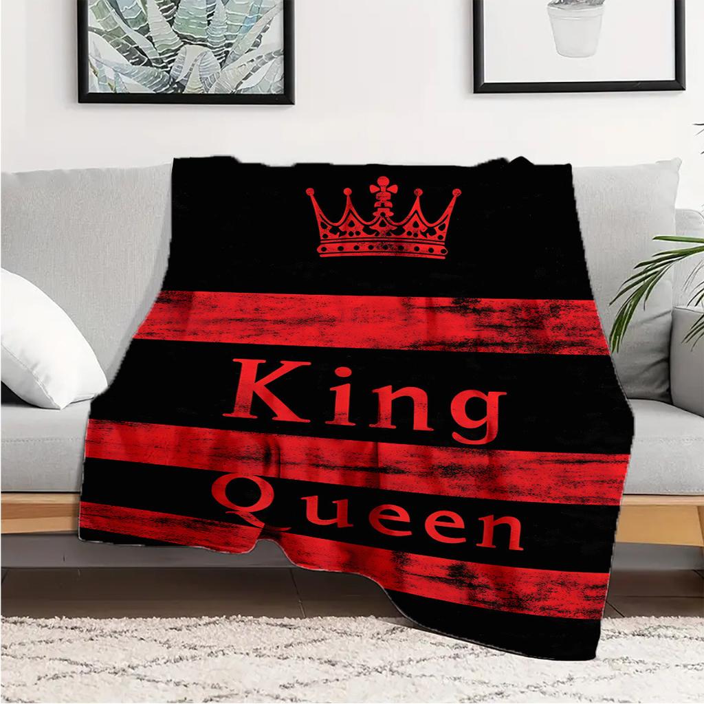 Black and red combination color digital-printed polyester velvet flannel cover blanket Fleece soft sofa cover blankets for beds