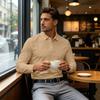 Men's Quick Dry Breathable Golf Polo Shirt Long Sleeve Button Design Casual Collar Athletic Sports Shirt