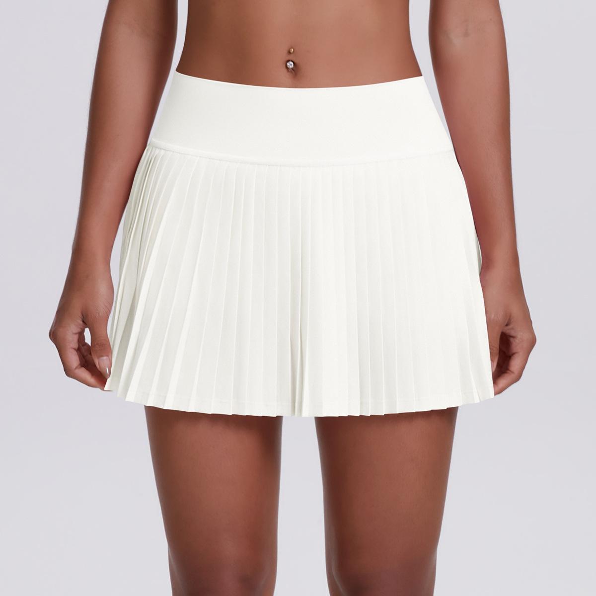 

New Fake Two-Piece Casual Quick Drying Cool Fitness Pleated Skirt With Double-Layer Close Fitting Base And Anti Glare Sports And Fitness Tennis Skirt M