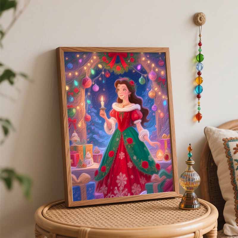 Disney Oil Painting Painting Art Handmade Painting Kit Belle Princess Christmas Theme Home Decoration Birthday Gift