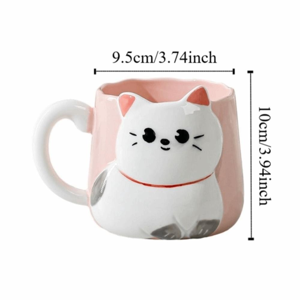 Cartoon Ceramic Mug 3D Embossed Milk Mug Creative Coffee Cup  Kitchen Use