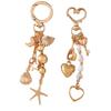 Porte-clés Cœur d'Amour en Alliage Coquillage Étoile de Mer Porte-clés Pendentifs Pour Femmes Filles Décoration de Sac à Main Bijoux Faits Main DIY Cadeaux