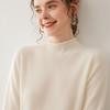 Women's Cashmere Half-High Neck Pullover Sweater - Solid Color, Loose Fit, Autumn/Winter Casual Knit Top