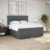 Exclusive House - Slatted Bed Base with Mattress Dark Grey 200x200cm Fabric