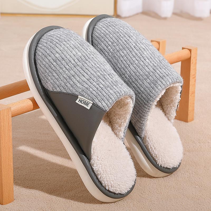 Home cotton slippers winter indoor household non-slip hair mop warm hair slippers winter
