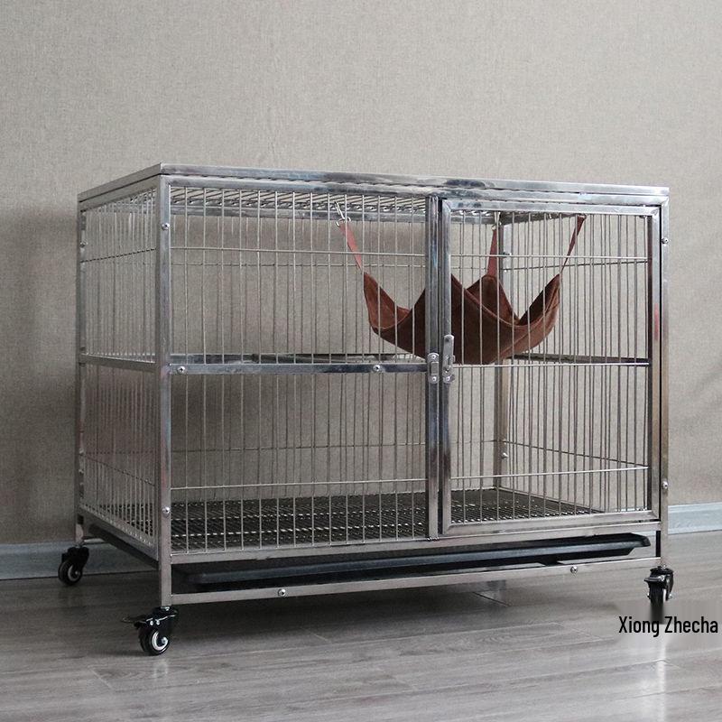 Stainless Steel Multi-Layer Indoor Cat Cage and Villa