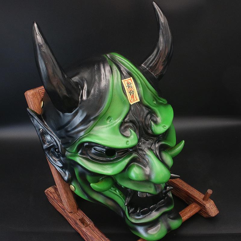 Prajna Maszk Halloween Cosplay Szellem Jelmez Szamuráj Oni Maszk Karnevál Party Rémület Ördög Prajna Maszk Gyanta Kellék Születésnapi Ajándék