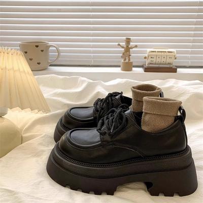 British Style Platform Small Leather Shoes Women's Spring and Autumn 2025 New French Retro High Thick Heel Versatile Single Shoes