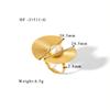 French-inspired European and American Internet Celebrity Pearl Fan-shaped 18K Gold-plated Titanium Steel Earrings for Women