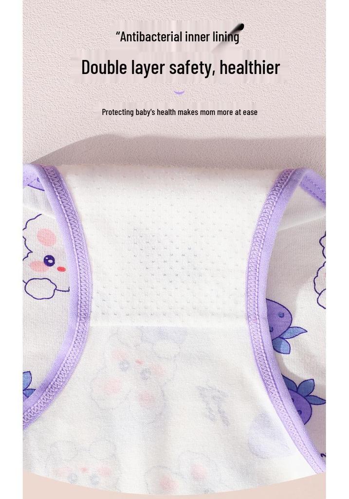 Girls' A-Class Pure Cotton Antibacterial Briefs for Toddlers and Kids