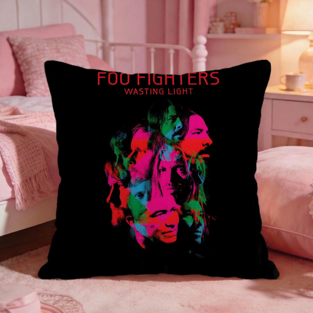 band fFoo Fighters Cushion Cover Premium Comfort Reversible Pillow Cove Two in One Design for Any Room  Car Interior