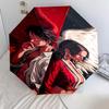 1 PC Automatic Folding Umbrella - Luffy D Pattern Portable Foldable Design With 8 Ribs Christmas Birthday Gifts