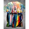 T-shirt da uomo a maniche corte con girocollo e stampa 3D, taglie forti, T-shirt casual estiva