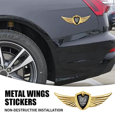 Car Metal Emblem Sticker 3D Wings Side Mark Body Trunk Decal For IS250 Ct200h LS430 LX570 NX300h IS300h RX330 ES300h UX250