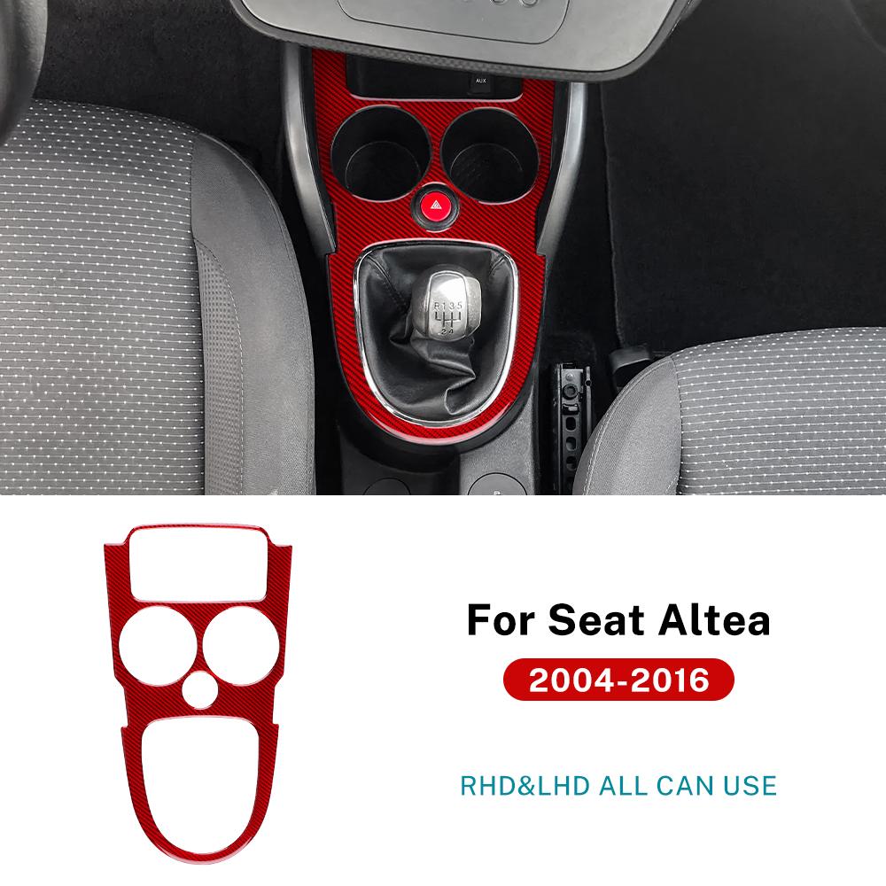 Real Soft Carbon Fiber Sticker For Seat Altea 2004-2009 2010 2011 2012 2013 2014 2015 2016 LHD RHD Car Gear Shift Frame Panel