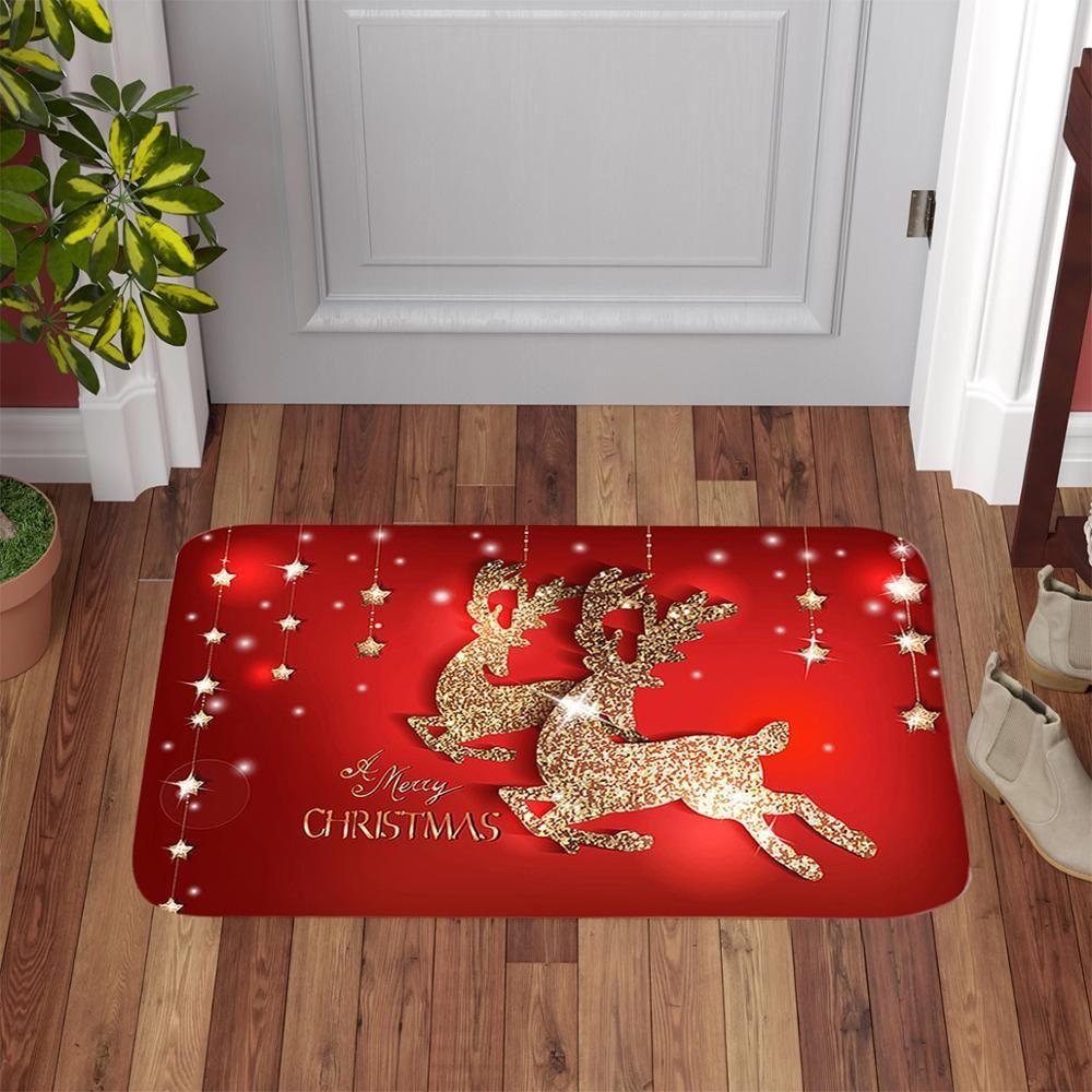 Home Decor Santa Claus Living Room Carpet Outdoor Carpet Xmas Doormat Floor Mat Christmas Mat