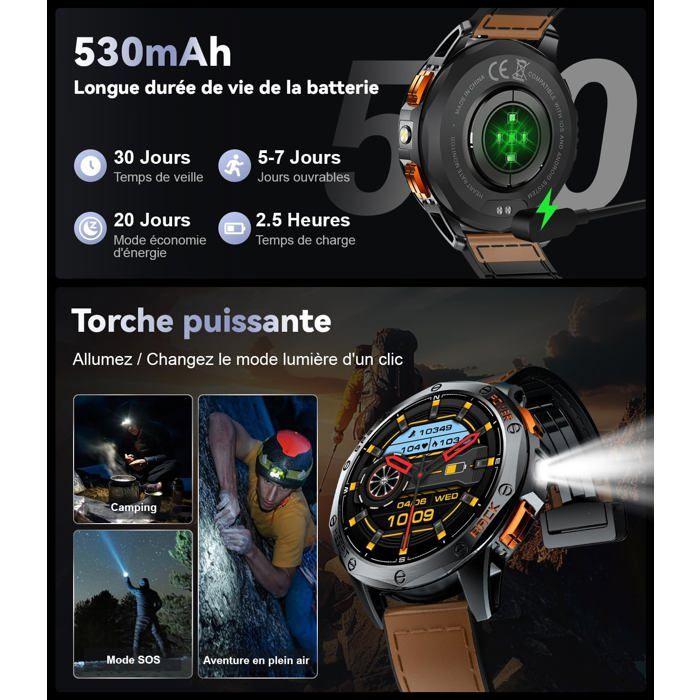 Montre connectée - LIGE - GPS - AMOLED 1,43" - 530mAh - IP68