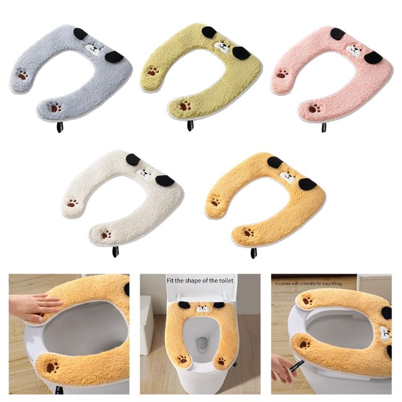 Toilet Cover Mat with Handle Bathroom Toilet Pad Cushion Stay Warm in Winter Stylish and Practical