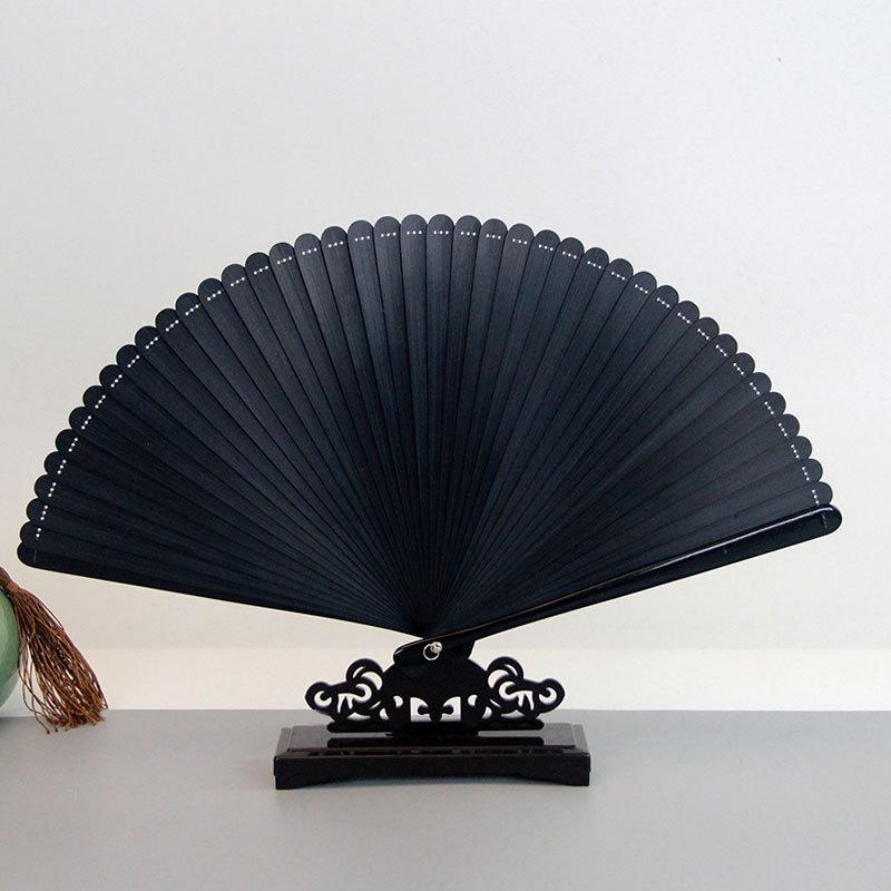 Mini Retro Bamboo Folding Fan - Chinese National Style Qipao Design