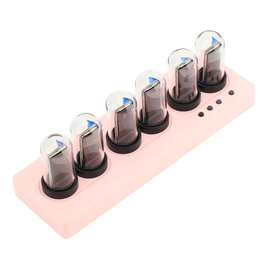 Tube Clock Kit Wireless Control with 6 Bit LCD Screen 12 24 Hours RGB Backlit Desktop Decoration