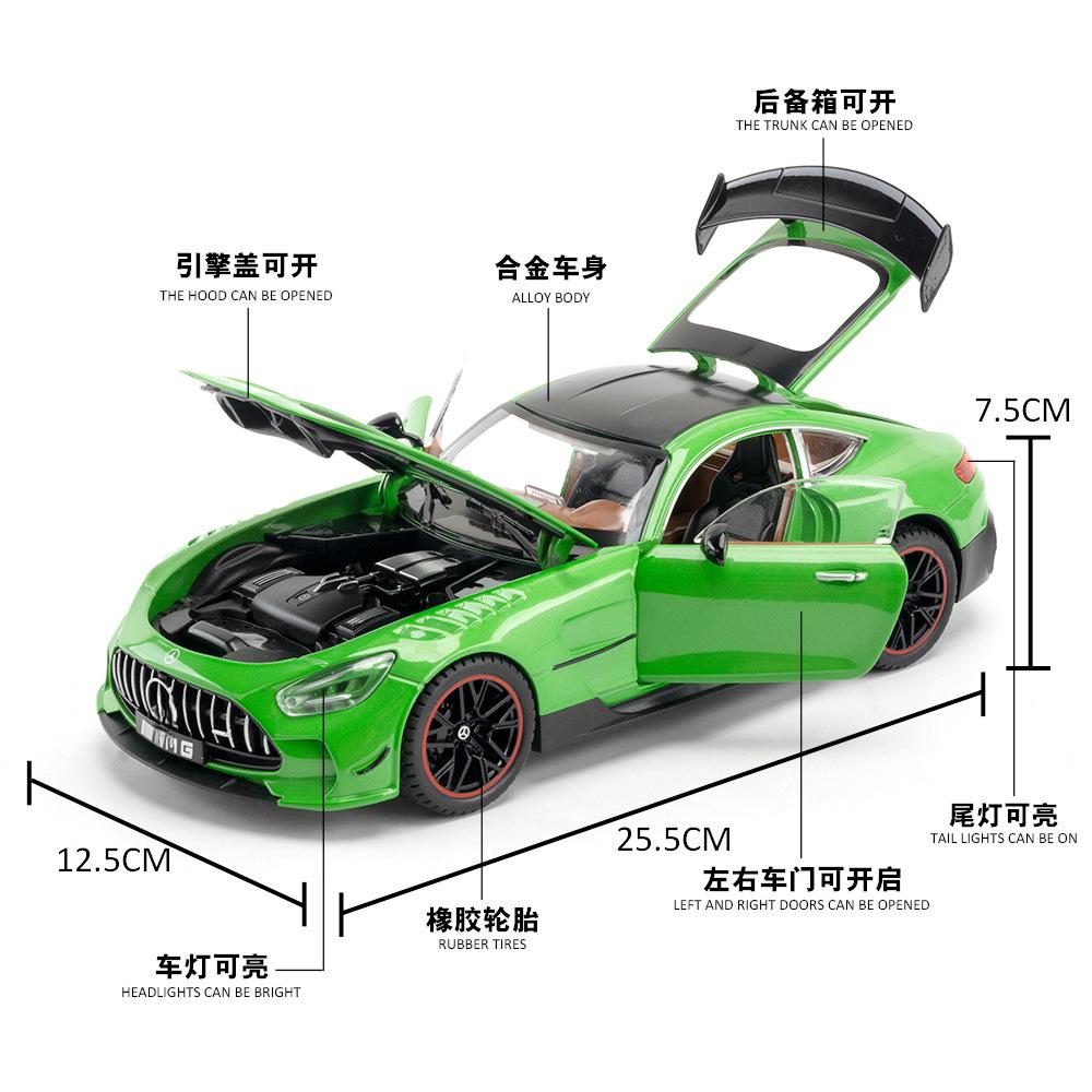 1:18 AMG GT Alloy Model Cars Diecast Toy Car Simulation Sound & Light Car Toys Model Gifts For Kids