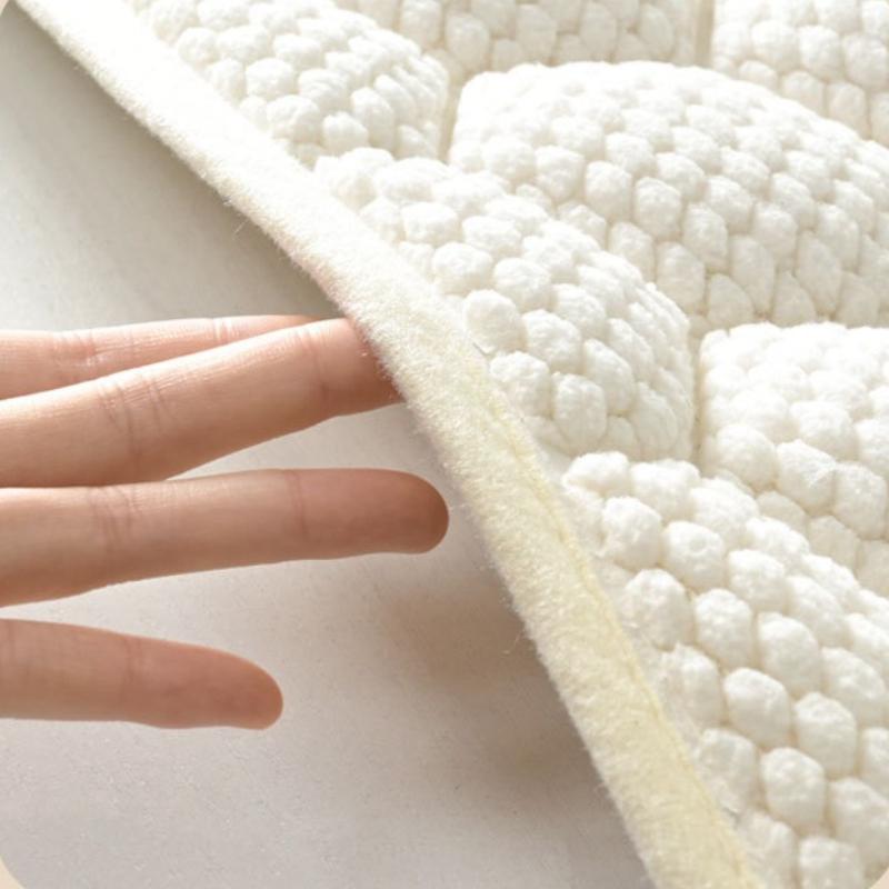 Quilted Three-dimensional Memory Foam Thickened Bathroom Floor Mat Toilet Absorbent Quick Drying Anti Slip Pad Bath Room Bath Mats Machine Washable