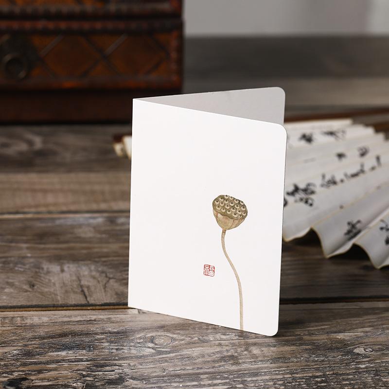 20p Chinese Ancient Style Greeting Card Birthday Gift Handwritten Greeting Card Envelope Ink Wash Postcard Holiday Greeting Card