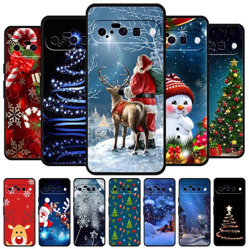 Christmas Phone Cases For Google Pixel 10 Case Silicone Soft Black Cover Christmas Tree for Pixel 10 Pro / 10 Pro XL Back Cover