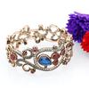 Vintage Trendy Turkish Hollow Flower Sculpture Bracelet Bangle Retro Jewelry Antique Gold Color Pulseira Kit Party Accessories